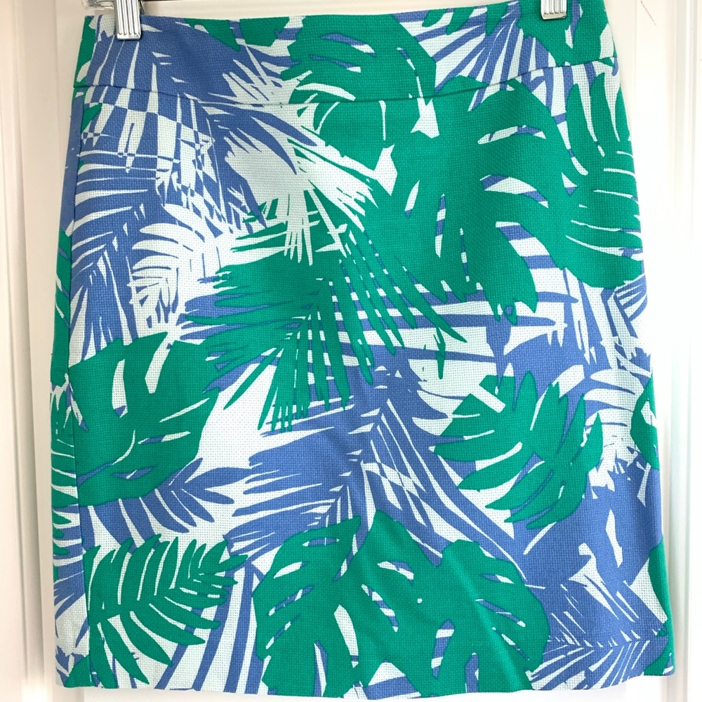 LOFT Lavender & Pool Green Tropical Pencil Skirt